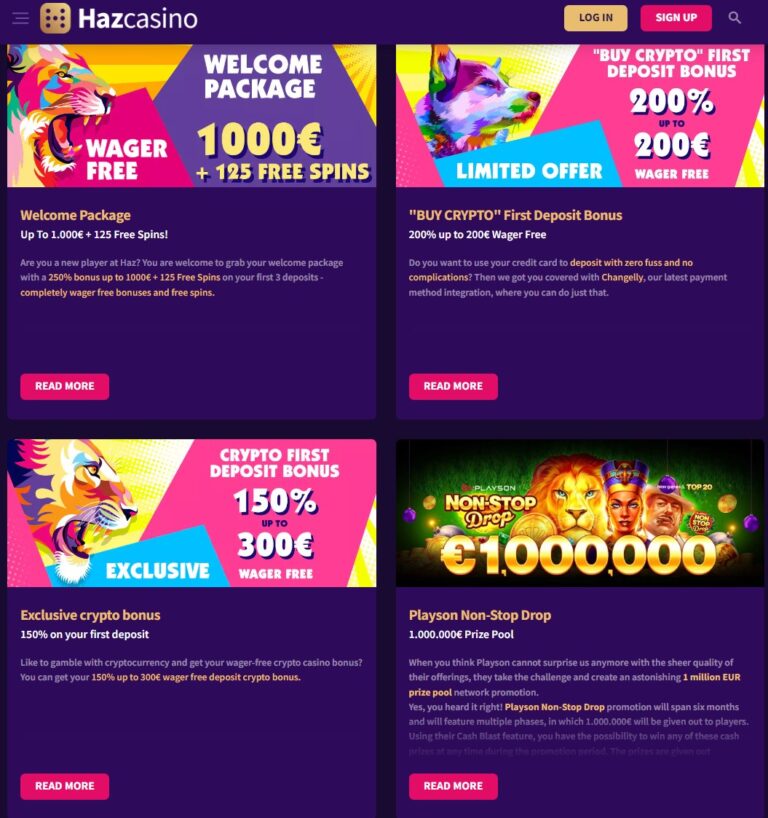 Haz Casino Welcome Bonus